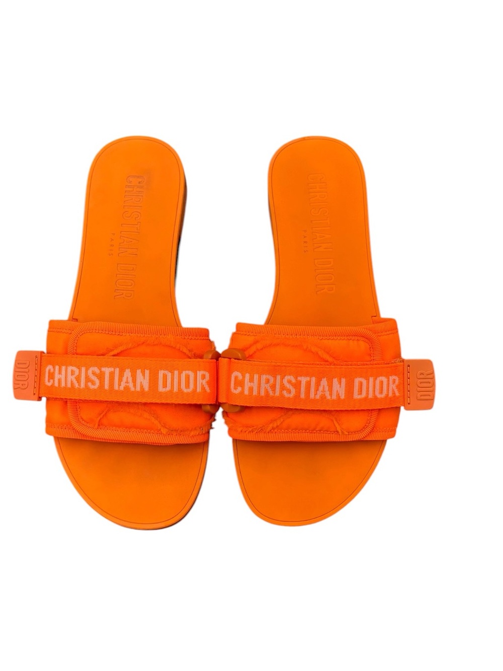 Christian Dior Orange Fluo Revolution Women Slides Sz 8